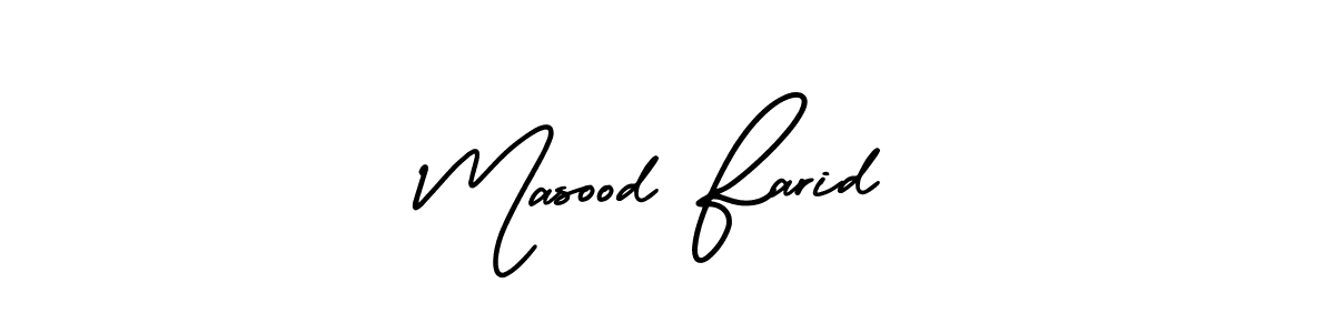 This is the best signature style for the Masood Farid name. Also you like these signature font (AmerikaSignatureDemo-Regular). Mix name signature. Masood Farid signature style 3 images and pictures png