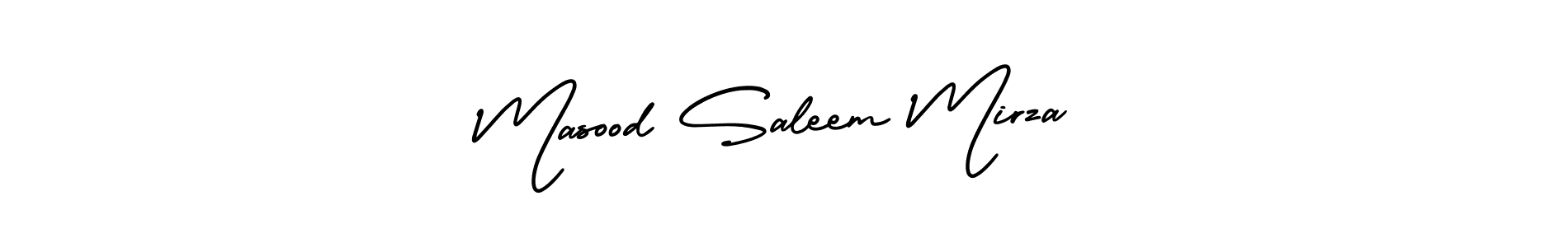 You should practise on your own different ways (AmerikaSignatureDemo-Regular) to write your name (Masood Saleem Mirza) in signature. don't let someone else do it for you. Masood Saleem Mirza signature style 3 images and pictures png