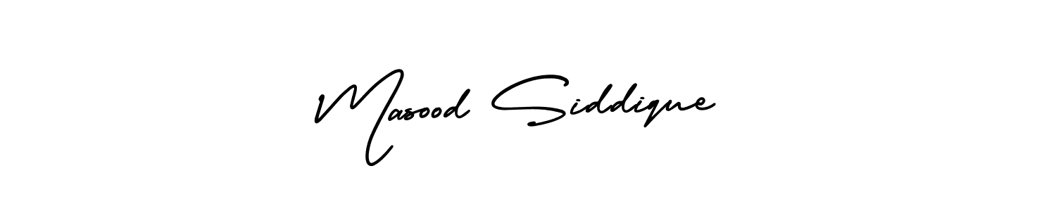 The best way (AmerikaSignatureDemo-Regular) to make a short signature is to pick only two or three words in your name. The name Masood Siddique include a total of six letters. For converting this name. Masood Siddique signature style 3 images and pictures png