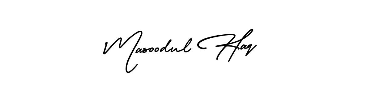 How to Draw Masoodul Haq signature style? AmerikaSignatureDemo-Regular is a latest design signature styles for name Masoodul Haq. Masoodul Haq signature style 3 images and pictures png