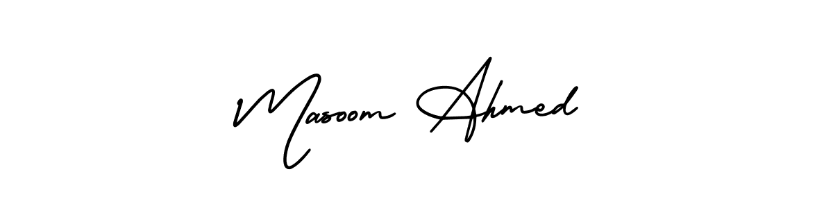Masoom Ahmed stylish signature style. Best Handwritten Sign (AmerikaSignatureDemo-Regular) for my name. Handwritten Signature Collection Ideas for my name Masoom Ahmed. Masoom Ahmed signature style 3 images and pictures png