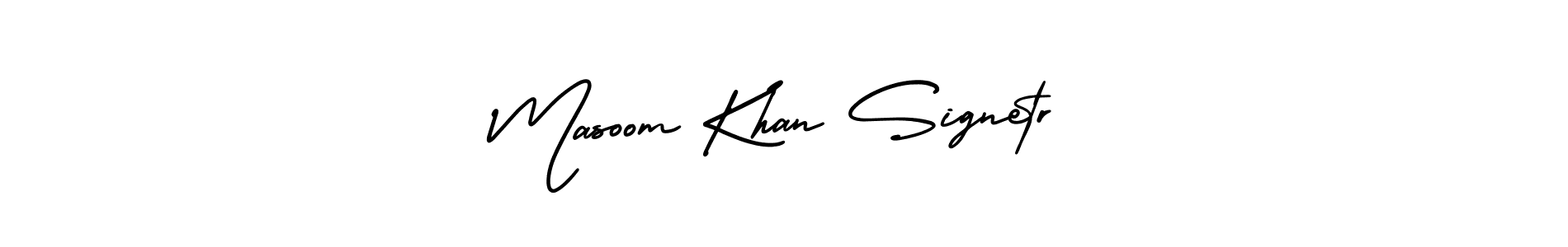 Masoom Khan Signetr stylish signature style. Best Handwritten Sign (AmerikaSignatureDemo-Regular) for my name. Handwritten Signature Collection Ideas for my name Masoom Khan Signetr. Masoom Khan Signetr signature style 3 images and pictures png