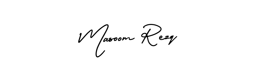 Use a signature maker to create a handwritten signature online. With this signature software, you can design (AmerikaSignatureDemo-Regular) your own signature for name Masoom Rezq. Masoom Rezq signature style 3 images and pictures png