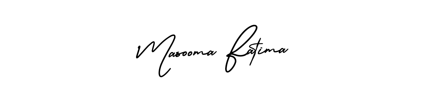 Make a beautiful signature design for name Masooma Fatima. Use this online signature maker to create a handwritten signature for free. Masooma Fatima signature style 3 images and pictures png