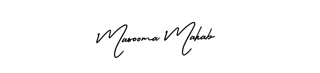 How to make Masooma Mahab signature? AmerikaSignatureDemo-Regular is a professional autograph style. Create handwritten signature for Masooma Mahab name. Masooma Mahab signature style 3 images and pictures png