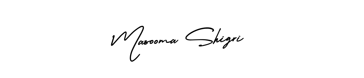 Make a beautiful signature design for name Masooma Shigri. With this signature (AmerikaSignatureDemo-Regular) style, you can create a handwritten signature for free. Masooma Shigri signature style 3 images and pictures png