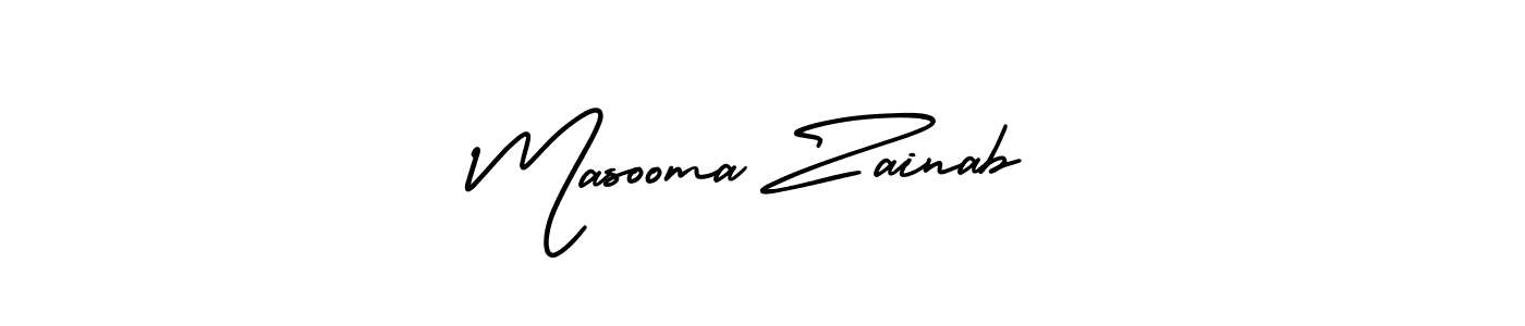 How to Draw Masooma Zainab signature style? AmerikaSignatureDemo-Regular is a latest design signature styles for name Masooma Zainab. Masooma Zainab signature style 3 images and pictures png