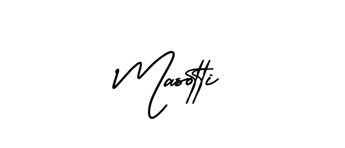 You should practise on your own different ways (AmerikaSignatureDemo-Regular) to write your name (Masotti) in signature. don't let someone else do it for you. Masotti signature style 3 images and pictures png