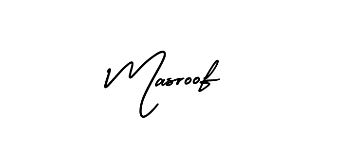 if you are searching for the best signature style for your name Masroof. so please give up your signature search. here we have designed multiple signature styles  using AmerikaSignatureDemo-Regular. Masroof signature style 3 images and pictures png