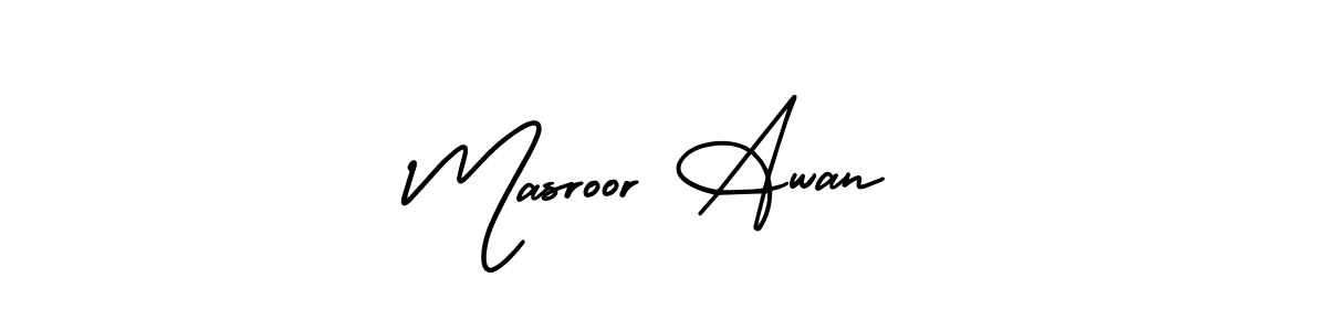 How to Draw Masroor Awan signature style? AmerikaSignatureDemo-Regular is a latest design signature styles for name Masroor Awan. Masroor Awan signature style 3 images and pictures png