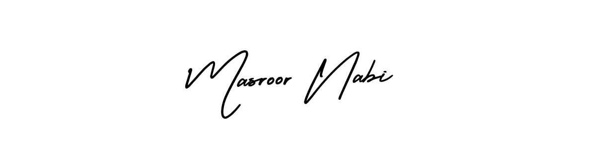 Also You can easily find your signature by using the search form. We will create Masroor Nabi name handwritten signature images for you free of cost using AmerikaSignatureDemo-Regular sign style. Masroor Nabi signature style 3 images and pictures png