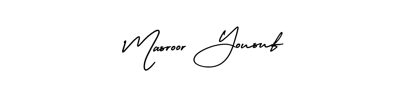 Also You can easily find your signature by using the search form. We will create Masroor Yousuf name handwritten signature images for you free of cost using AmerikaSignatureDemo-Regular sign style. Masroor Yousuf signature style 3 images and pictures png