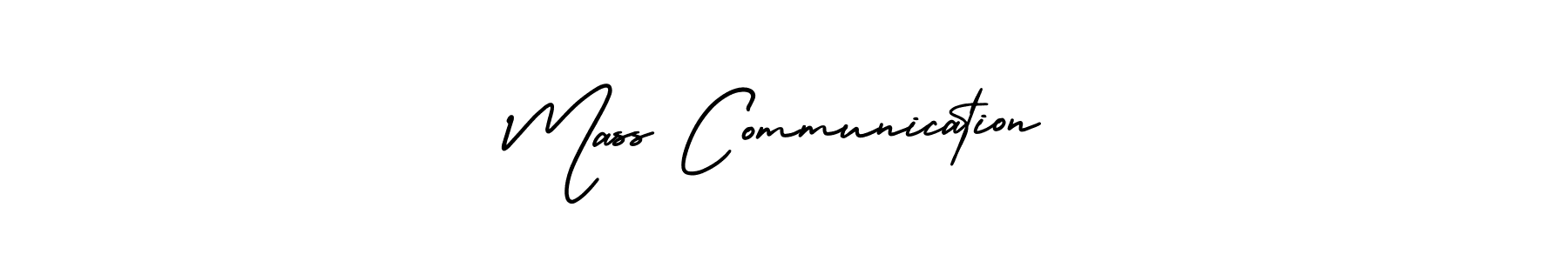 The best way (AmerikaSignatureDemo-Regular) to make a short signature is to pick only two or three words in your name. The name Mass Communication include a total of six letters. For converting this name. Mass Communication signature style 3 images and pictures png