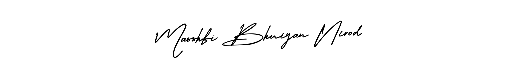 You can use this online signature creator to create a handwritten signature for the name Masshfi Bhuiyan Nirod. This is the best online autograph maker. Masshfi Bhuiyan Nirod signature style 3 images and pictures png