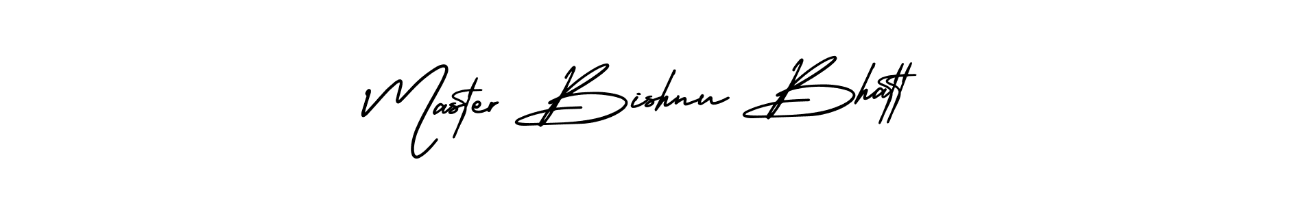 Master Bishnu Bhatt stylish signature style. Best Handwritten Sign (AmerikaSignatureDemo-Regular) for my name. Handwritten Signature Collection Ideas for my name Master Bishnu Bhatt. Master Bishnu Bhatt signature style 3 images and pictures png