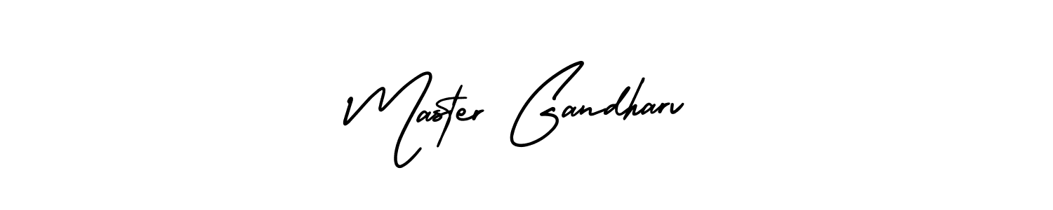 Master Gandharv stylish signature style. Best Handwritten Sign (AmerikaSignatureDemo-Regular) for my name. Handwritten Signature Collection Ideas for my name Master Gandharv. Master Gandharv signature style 3 images and pictures png
