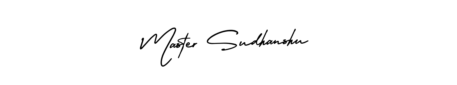 Use a signature maker to create a handwritten signature online. With this signature software, you can design (AmerikaSignatureDemo-Regular) your own signature for name Master Sudhanshu. Master Sudhanshu signature style 3 images and pictures png