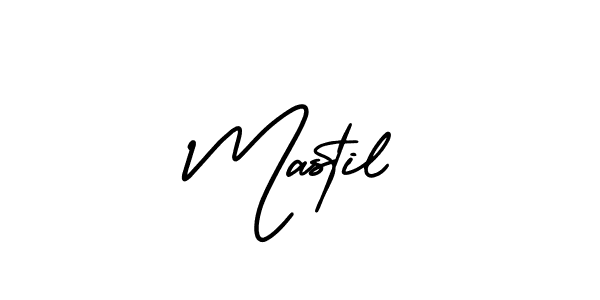 How to make Mastil name signature. Use AmerikaSignatureDemo-Regular style for creating short signs online. This is the latest handwritten sign. Mastil signature style 3 images and pictures png