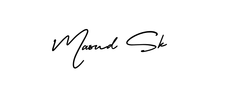 Use a signature maker to create a handwritten signature online. With this signature software, you can design (AmerikaSignatureDemo-Regular) your own signature for name Masud Sk. Masud Sk signature style 3 images and pictures png