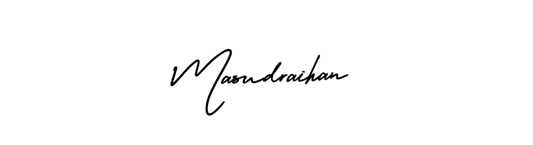 Use a signature maker to create a handwritten signature online. With this signature software, you can design (AmerikaSignatureDemo-Regular) your own signature for name Masudraihan. Masudraihan signature style 3 images and pictures png