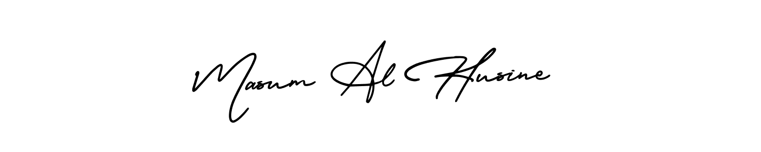 The best way (AmerikaSignatureDemo-Regular) to make a short signature is to pick only two or three words in your name. The name Masum Al Husine include a total of six letters. For converting this name. Masum Al Husine signature style 3 images and pictures png