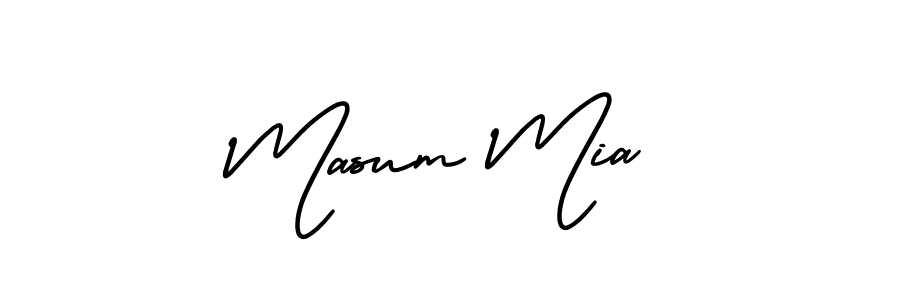 if you are searching for the best signature style for your name Masum Mia. so please give up your signature search. here we have designed multiple signature styles  using AmerikaSignatureDemo-Regular. Masum Mia signature style 3 images and pictures png