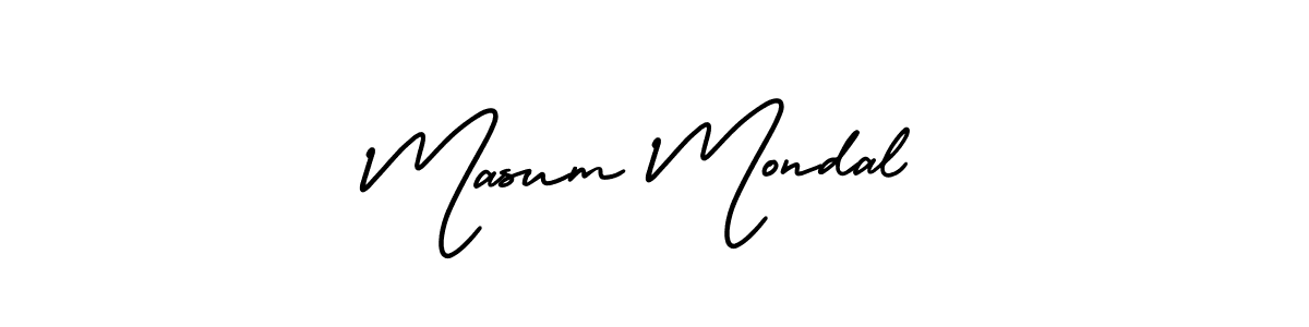 Use a signature maker to create a handwritten signature online. With this signature software, you can design (AmerikaSignatureDemo-Regular) your own signature for name Masum Mondal. Masum Mondal signature style 3 images and pictures png