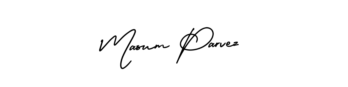 Also You can easily find your signature by using the search form. We will create Masum Parvez name handwritten signature images for you free of cost using AmerikaSignatureDemo-Regular sign style. Masum Parvez signature style 3 images and pictures png