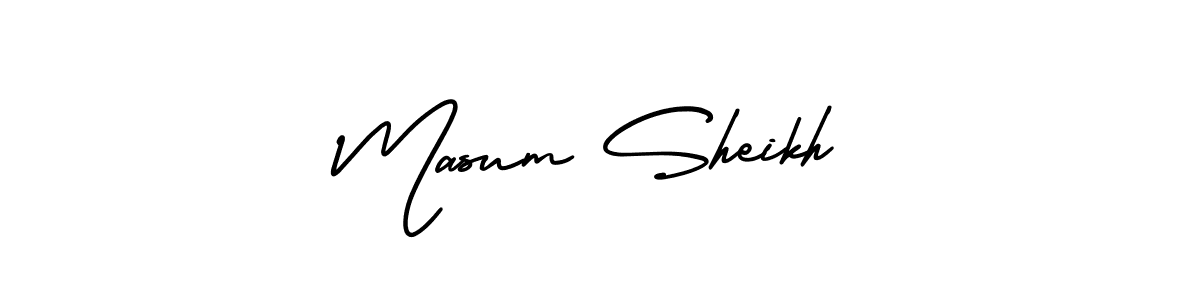 Design your own signature with our free online signature maker. With this signature software, you can create a handwritten (AmerikaSignatureDemo-Regular) signature for name Masum Sheikh. Masum Sheikh signature style 3 images and pictures png