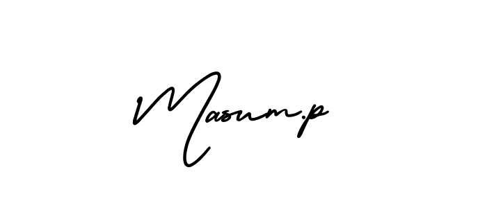 Create a beautiful signature design for name Masum.p. With this signature (AmerikaSignatureDemo-Regular) fonts, you can make a handwritten signature for free. Masum.p signature style 3 images and pictures png