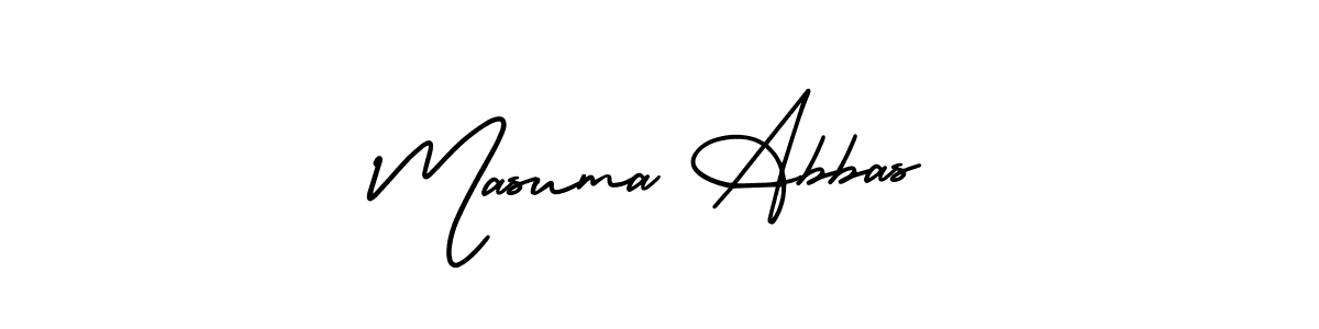 Masuma Abbas stylish signature style. Best Handwritten Sign (AmerikaSignatureDemo-Regular) for my name. Handwritten Signature Collection Ideas for my name Masuma Abbas. Masuma Abbas signature style 3 images and pictures png