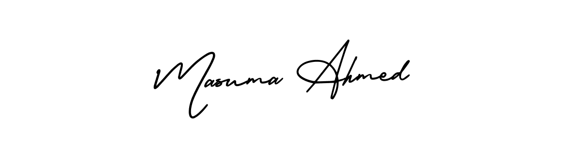 How to make Masuma Ahmed name signature. Use AmerikaSignatureDemo-Regular style for creating short signs online. This is the latest handwritten sign. Masuma Ahmed signature style 3 images and pictures png