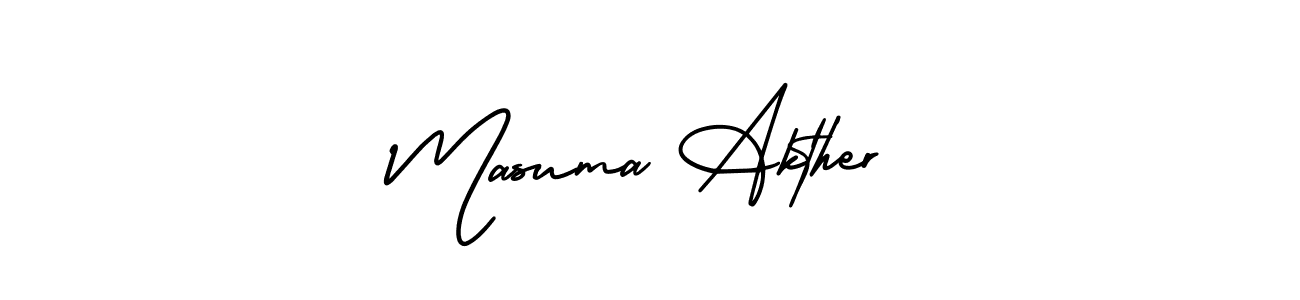 How to make Masuma Akther signature? AmerikaSignatureDemo-Regular is a professional autograph style. Create handwritten signature for Masuma Akther name. Masuma Akther signature style 3 images and pictures png