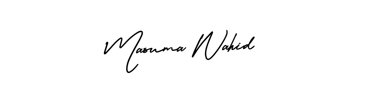 Make a beautiful signature design for name Masuma Wahid. With this signature (AmerikaSignatureDemo-Regular) style, you can create a handwritten signature for free. Masuma Wahid signature style 3 images and pictures png