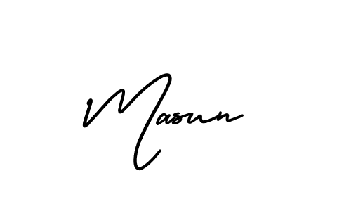 How to make Masun name signature. Use AmerikaSignatureDemo-Regular style for creating short signs online. This is the latest handwritten sign. Masun signature style 3 images and pictures png