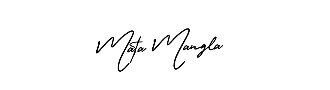 How to make Mata Mangla name signature. Use AmerikaSignatureDemo-Regular style for creating short signs online. This is the latest handwritten sign. Mata Mangla signature style 3 images and pictures png