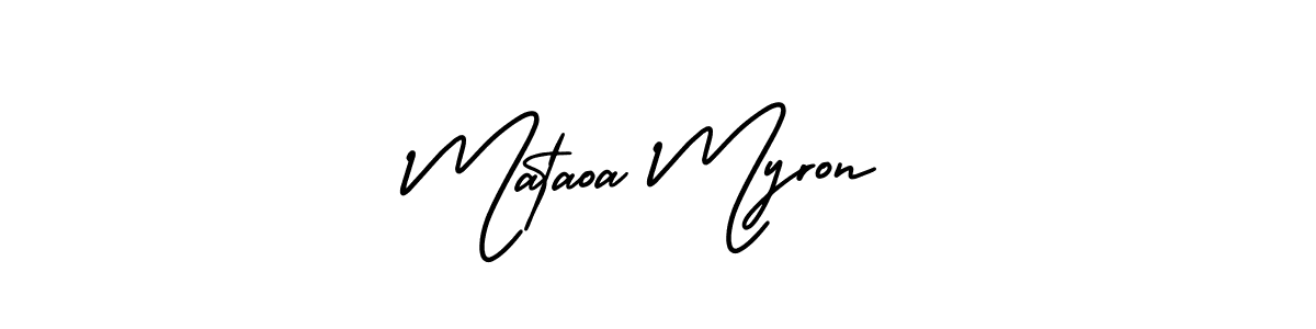 AmerikaSignatureDemo-Regular is a professional signature style that is perfect for those who want to add a touch of class to their signature. It is also a great choice for those who want to make their signature more unique. Get Mataoa Myron name to fancy signature for free. Mataoa Myron signature style 3 images and pictures png