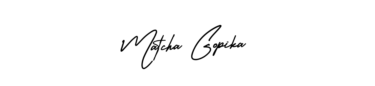 AmerikaSignatureDemo-Regular is a professional signature style that is perfect for those who want to add a touch of class to their signature. It is also a great choice for those who want to make their signature more unique. Get Matcha Gopika name to fancy signature for free. Matcha Gopika signature style 3 images and pictures png