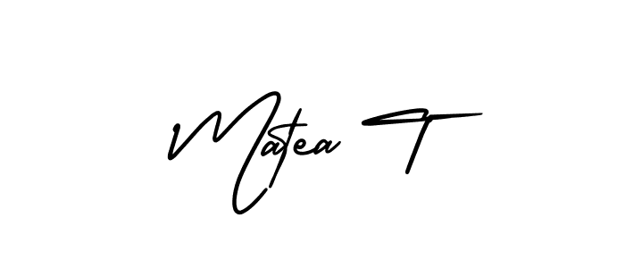 It looks lik you need a new signature style for name Matea T. Design unique handwritten (AmerikaSignatureDemo-Regular) signature with our free signature maker in just a few clicks. Matea T signature style 3 images and pictures png