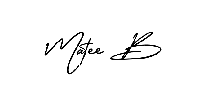 Create a beautiful signature design for name Matee B. With this signature (AmerikaSignatureDemo-Regular) fonts, you can make a handwritten signature for free. Matee B signature style 3 images and pictures png