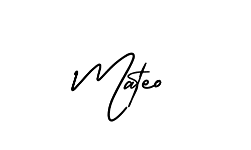 The best way (AmerikaSignatureDemo-Regular) to make a short signature is to pick only two or three words in your name. The name Mateo include a total of six letters. For converting this name. Mateo signature style 3 images and pictures png