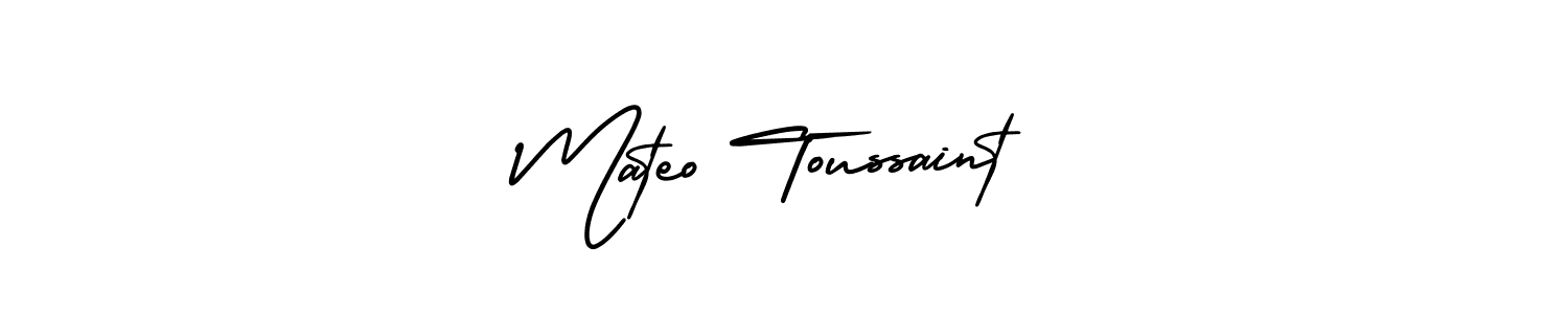 This is the best signature style for the Mateo Toussaint name. Also you like these signature font (AmerikaSignatureDemo-Regular). Mix name signature. Mateo Toussaint signature style 3 images and pictures png