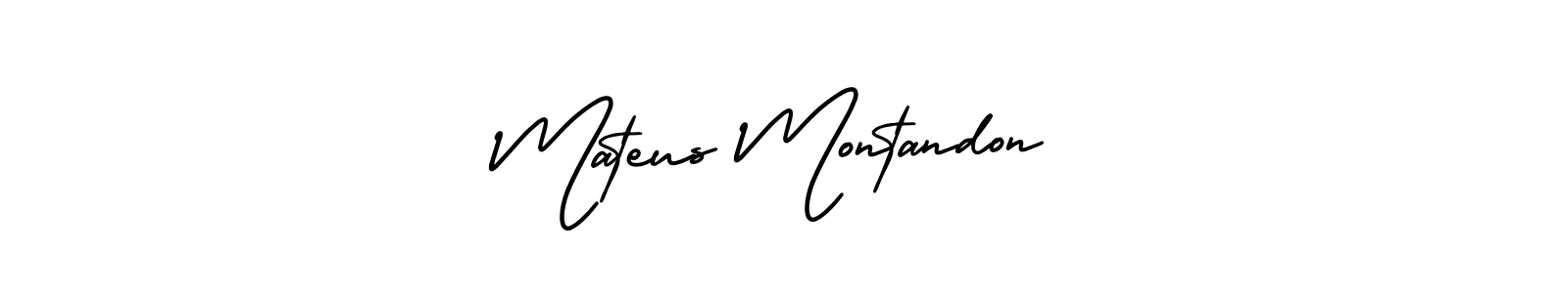 AmerikaSignatureDemo-Regular is a professional signature style that is perfect for those who want to add a touch of class to their signature. It is also a great choice for those who want to make their signature more unique. Get Mateus Montandon name to fancy signature for free. Mateus Montandon signature style 3 images and pictures png