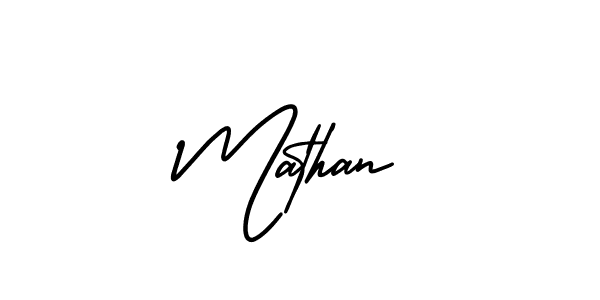 It looks lik you need a new signature style for name Mathan. Design unique handwritten (AmerikaSignatureDemo-Regular) signature with our free signature maker in just a few clicks. Mathan signature style 3 images and pictures png