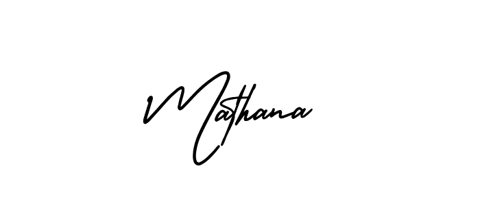 Mathana stylish signature style. Best Handwritten Sign (AmerikaSignatureDemo-Regular) for my name. Handwritten Signature Collection Ideas for my name Mathana. Mathana signature style 3 images and pictures png