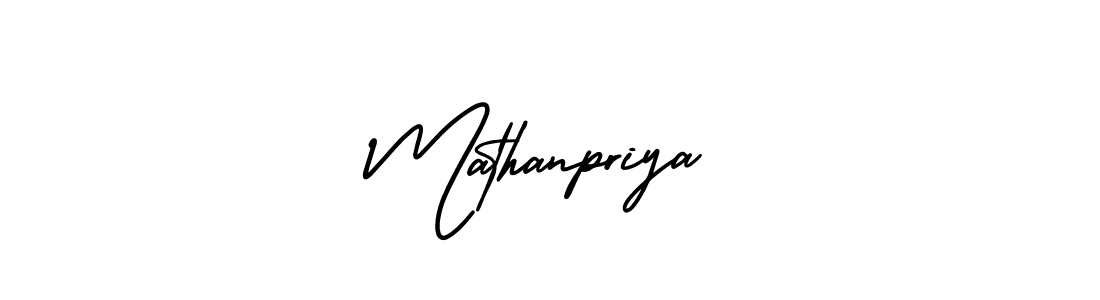 How to make Mathanpriya name signature. Use AmerikaSignatureDemo-Regular style for creating short signs online. This is the latest handwritten sign. Mathanpriya signature style 3 images and pictures png