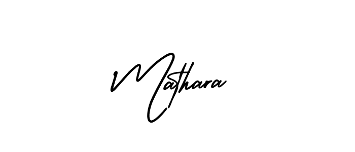 Use a signature maker to create a handwritten signature online. With this signature software, you can design (AmerikaSignatureDemo-Regular) your own signature for name Mathara. Mathara signature style 3 images and pictures png