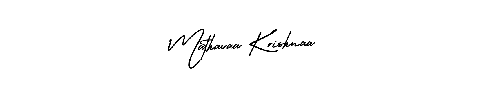 The best way (AmerikaSignatureDemo-Regular) to make a short signature is to pick only two or three words in your name. The name Mathavaa Krishnaa include a total of six letters. For converting this name. Mathavaa Krishnaa signature style 3 images and pictures png