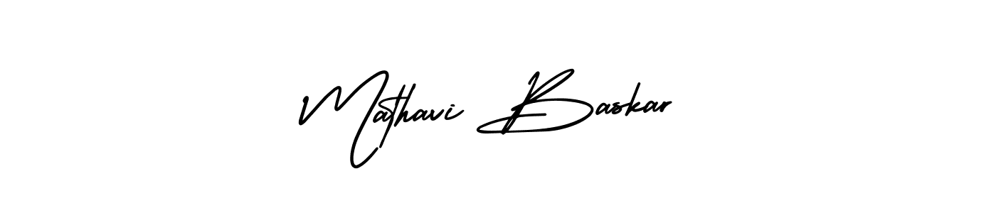 How to make Mathavi Baskar name signature. Use AmerikaSignatureDemo-Regular style for creating short signs online. This is the latest handwritten sign. Mathavi Baskar signature style 3 images and pictures png