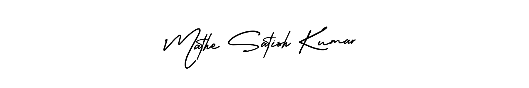 Similarly AmerikaSignatureDemo-Regular is the best handwritten signature design. Signature creator online .You can use it as an online autograph creator for name Mathe Satish Kumar. Mathe Satish Kumar signature style 3 images and pictures png
